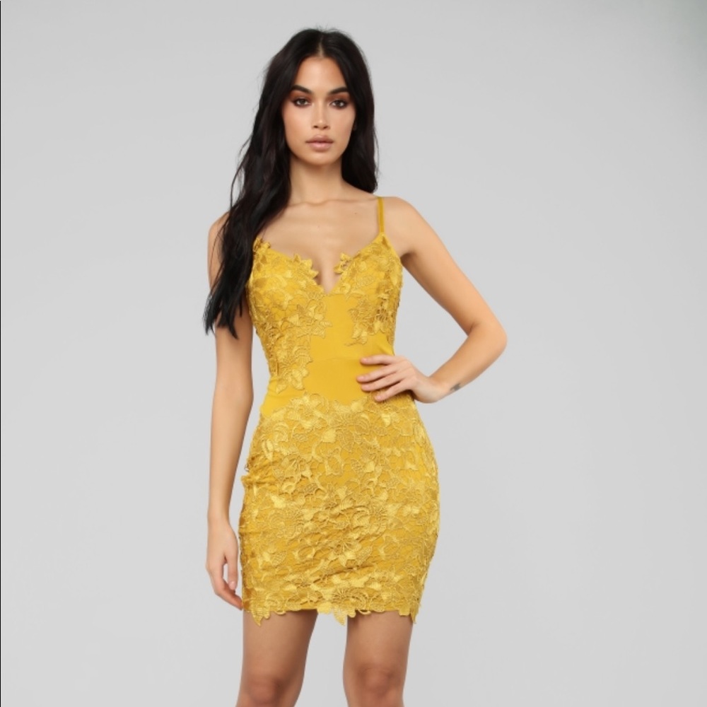 My Beautiful Life Crochet Mini Dress - Mustard